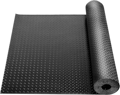 Boshen 5Ft x 12Ft Rubber Flooring Mats 1.6mm Diamond Plate Flooring Roll 60sqft Rubber Trailer