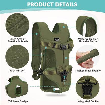 Lukovee Dog Backpack Carrier, Legs Out Easy-fit Dog Front Carrier for Small Medium Dogs, Adjustable