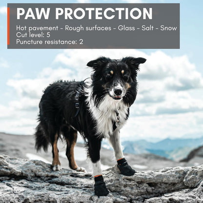 Non-stop dogwear Protector Booties, 4-Pack of Dog Booties for Hot Pavement and Rough Surfaces with
