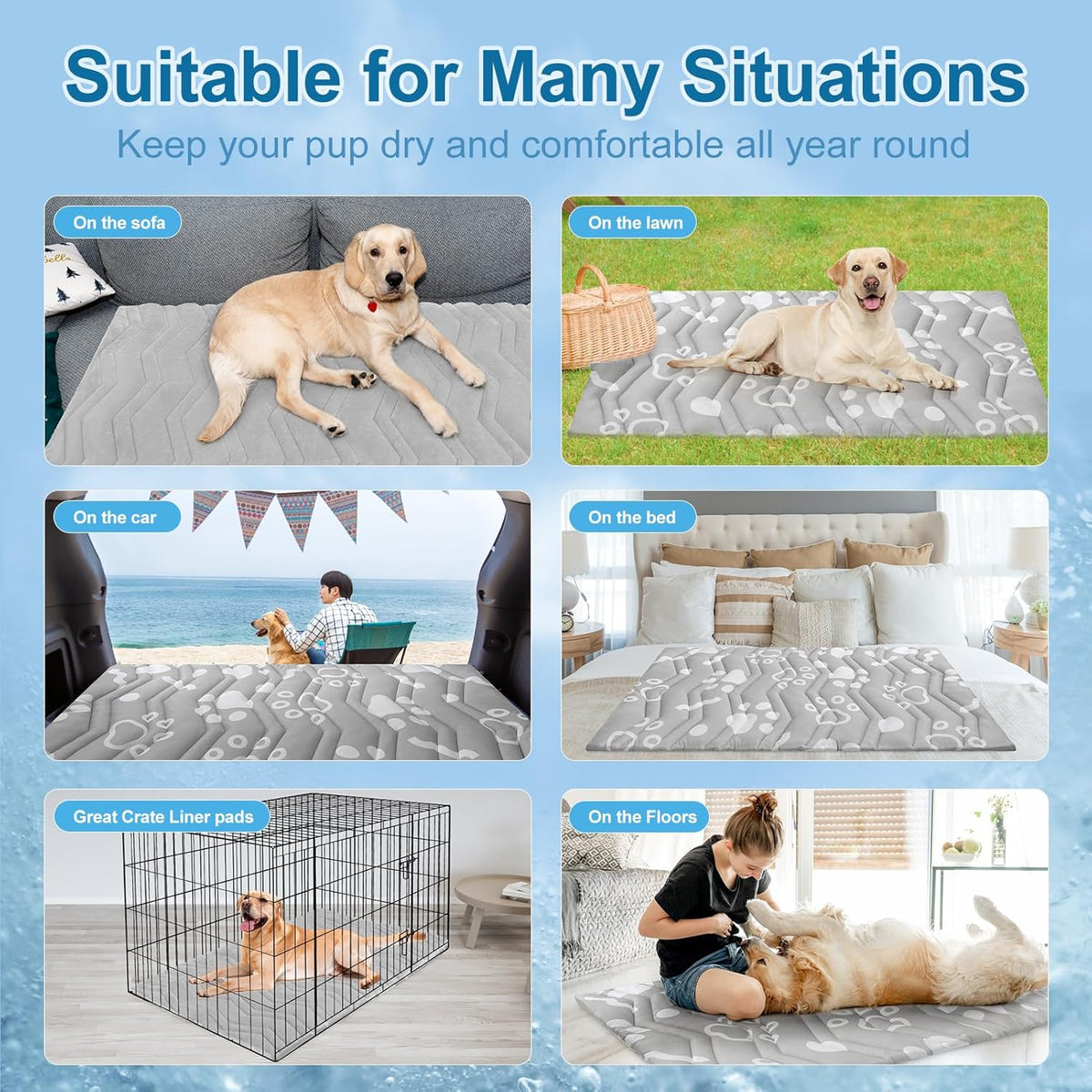 BEAUTYZOO Upgrade Dog Cooling Mat Extra Large, Reversible Self-Cooling Mat for Dogs, Thicken Pet