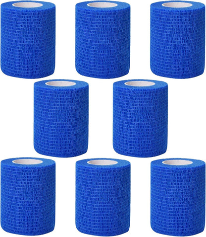 Self Adhesive Bandage Wrap,2 Inch Blue Breathable Elastic Cohesive Bandages, Vet Wrap Sports Tape