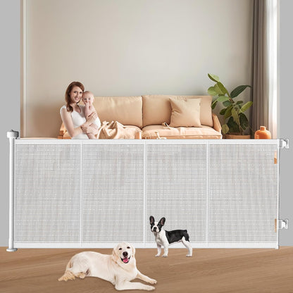Pawtners Retractable Baby Gates Extra Wide, 41" Tall Extends up to 71" Wide, Dog Gate Indoor with