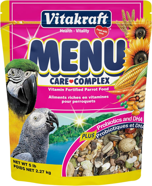 Vitakraft Menu Premium Parrot Food - Vitamin-Fortified - Macaw, Amazon, Conure, and Parrot Food for
