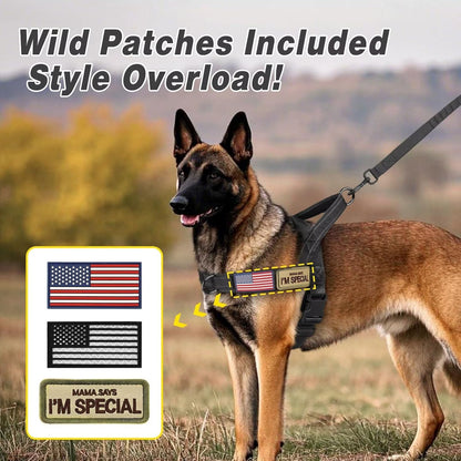 Forestpaw No Pull Dog Harness - Soft Flannel Padded Tactical Dog Vest Harness with Quick Release