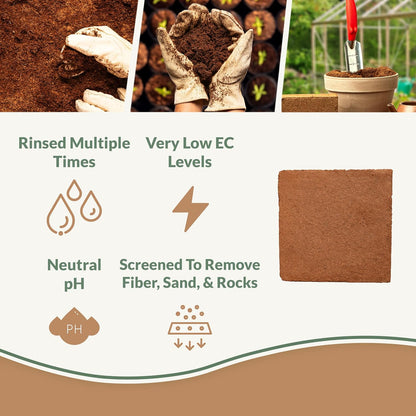 Coco Bliss (10lbs) - Organic Coco Coir for Plants - OMRI-Listed Coco Coir Brick for Garden Soil &