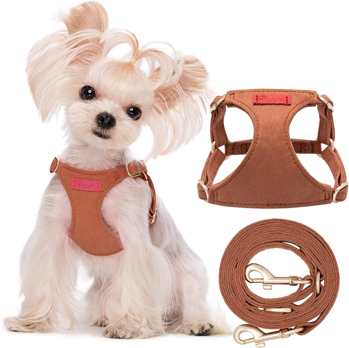 Puppytie No Pull XXS Puppy Harness with Multifunction Dog Leash,Soft Adjustable No Choke Escape