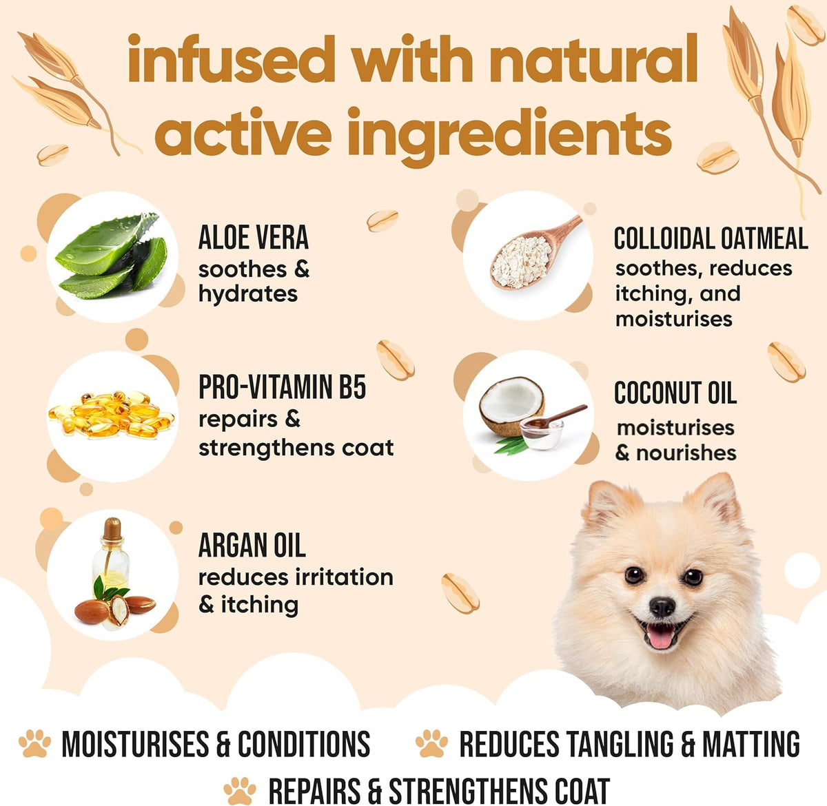 Oatmeal Dog Conditioner (169.07oz) Made with Aloe Vera, Argan Oil & Pro Vitamin B5 to Detangle
