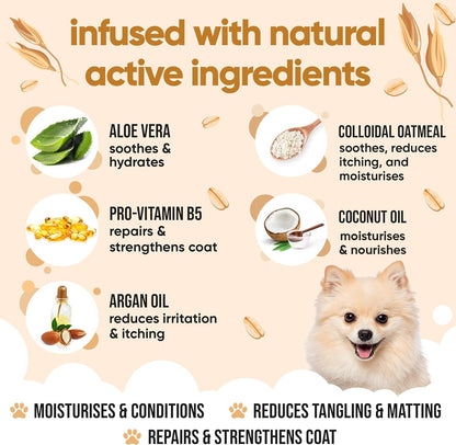 Oatmeal Dog Conditioner (169.07oz) Made with Aloe Vera, Argan Oil & Pro Vitamin B5 to Detangle