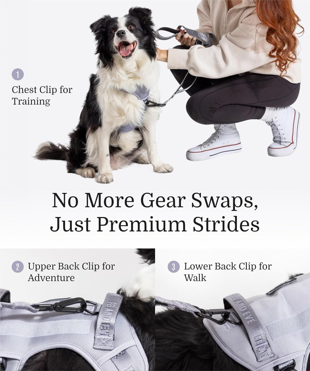 2025 New Edition, Fei & Eve MagEase Dog Harness - 3-Second Magnetic Buckles | 3-Point No-Pull