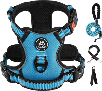 IVY&LANE No Pull Dog Harness for Large Dogs, Dog Vest Harness with Leash, Safety Belt and Storage