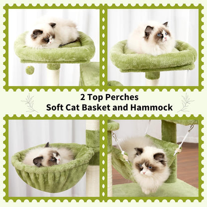 Cat Tree for Indoor Cats, 71'' (180cm) Multi-Level Cat Tower for Large Adult, Sturdy Cat Tree House
