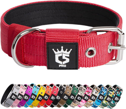 TSPRO Tactical Dog Collar 1.25 Inch Wide Thick Dog Collars with Heavy Duty Metal Buckle, Durable