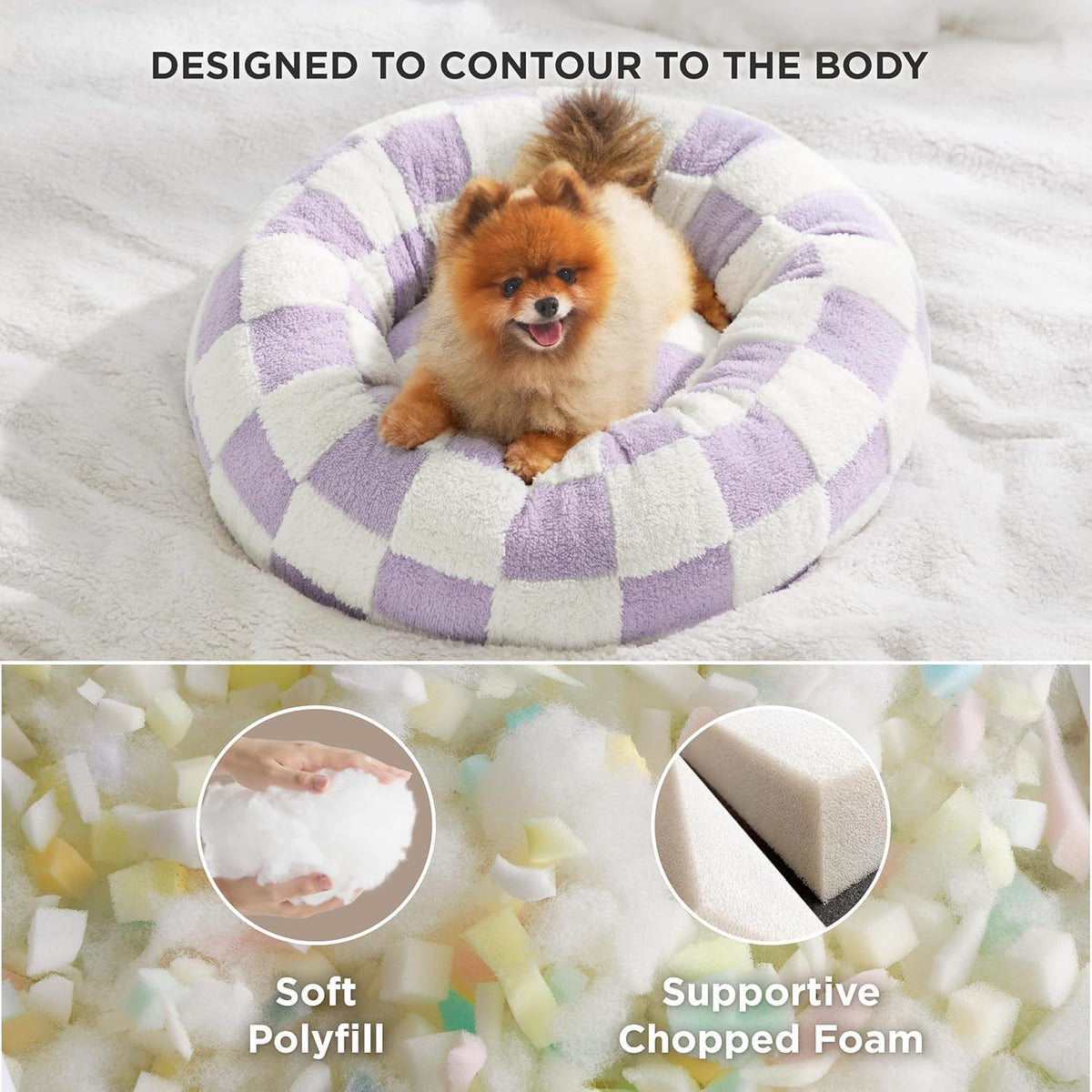 LE SURE Donut Small Dog Bed - Round Cat Beds for Indoor Cats Calming Pet Beds, Cute Modern Beds
