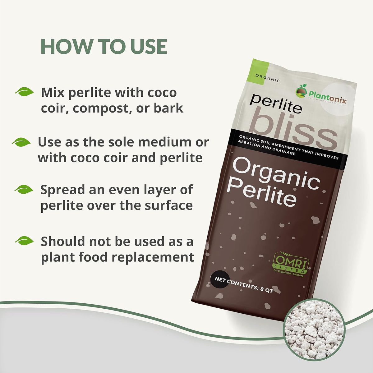 Perlite Bliss (16 Qts) - Organic Perlite for Plants - Coarse Perlite Bulk Soil Amendment - Chunky