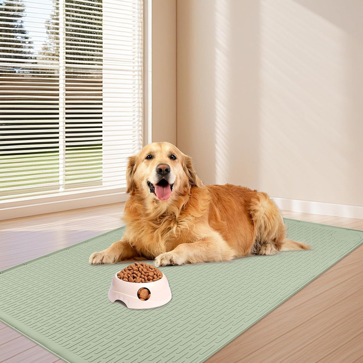Dog Food Mat, Extra Large 40" x 28" Silicone Pet Feeding Mat for Small, Medium, and Large Pets
