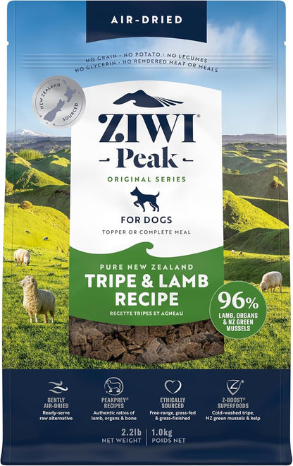ZIWI Peak Air-Dried Dog Food – Tripe & Lamb - All Natural, High Protein, Grain Free, Limited