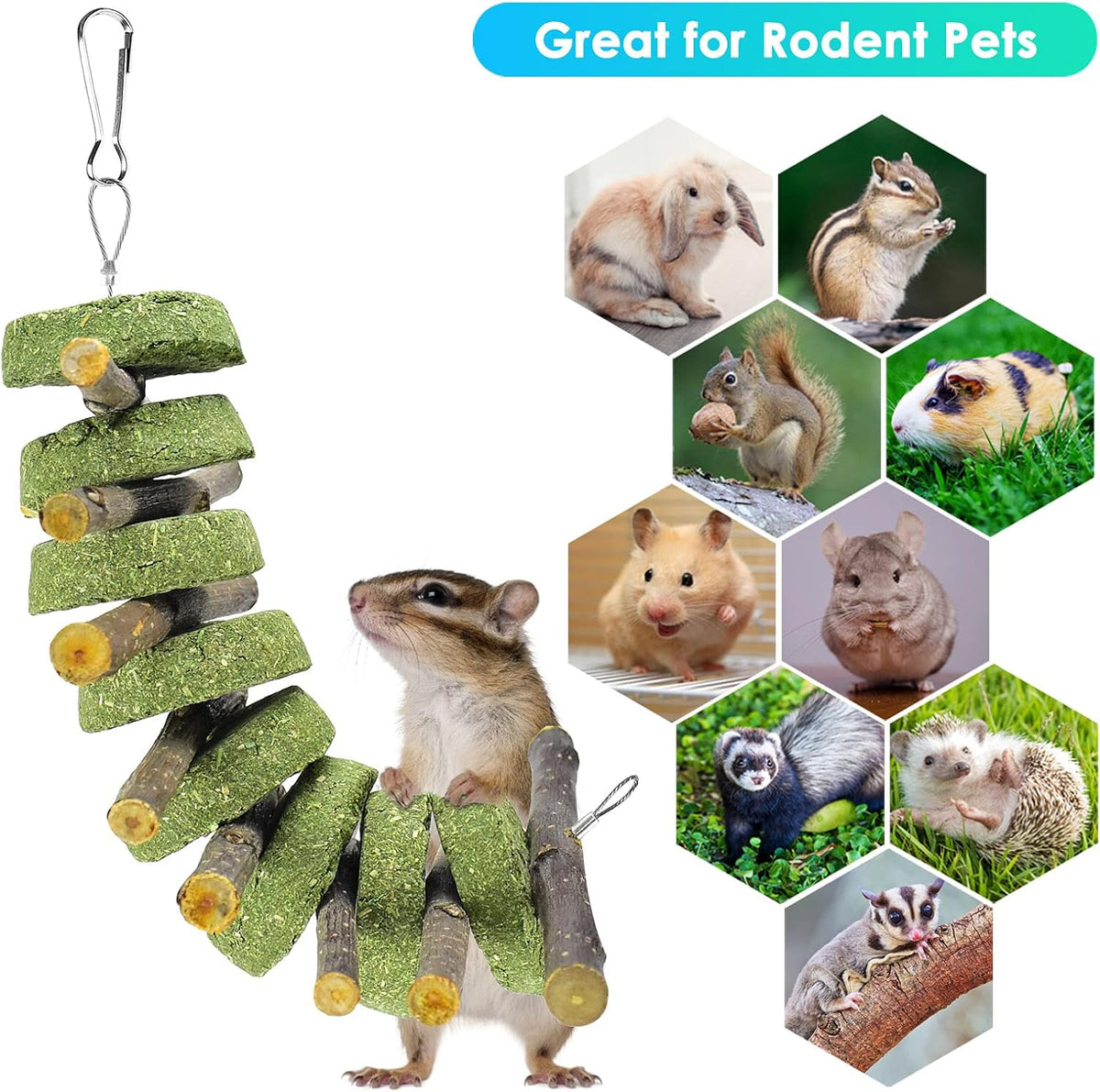 ERKOON Bunny Chew Toys, Rabbit Chew Toys for Teeth Grinding, Improve Dental Health, 100% Natural