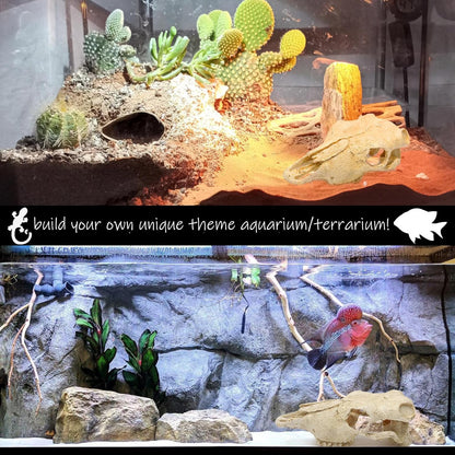 Aquarium Skull Décor Fish Hideout Cave Decorations Betta Tarantula Reptile Snake for Terrarium