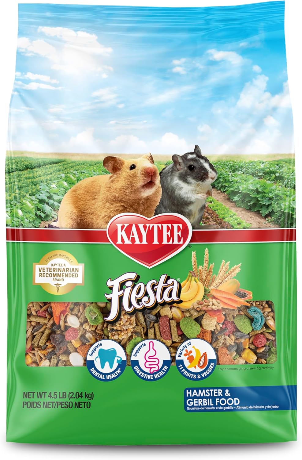 Kaytee Fiesta Hamster & Gerbil Food, Nutritious and Fun Blend, Supports Dental Health and
