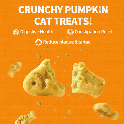 Just Try 13.4 OZ Pumpkin Cat Treats Cat Constipation Relief Hairball Control Healthy Salmon Snacks