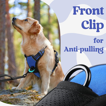 rabbitgoo Dog Harness for Large, No Pull Pet Harness with 3 Buckles, Adjustable Soft Padded Vest