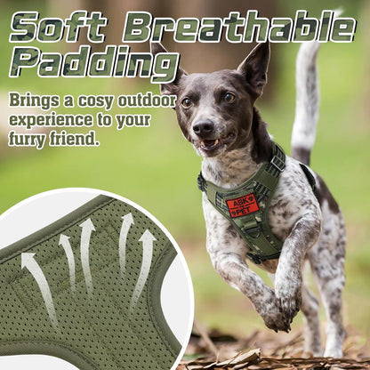 rabbitgoo Tactical Dog Harness for Large Dogs, No Pull Military Service Vest with Handle & Molle