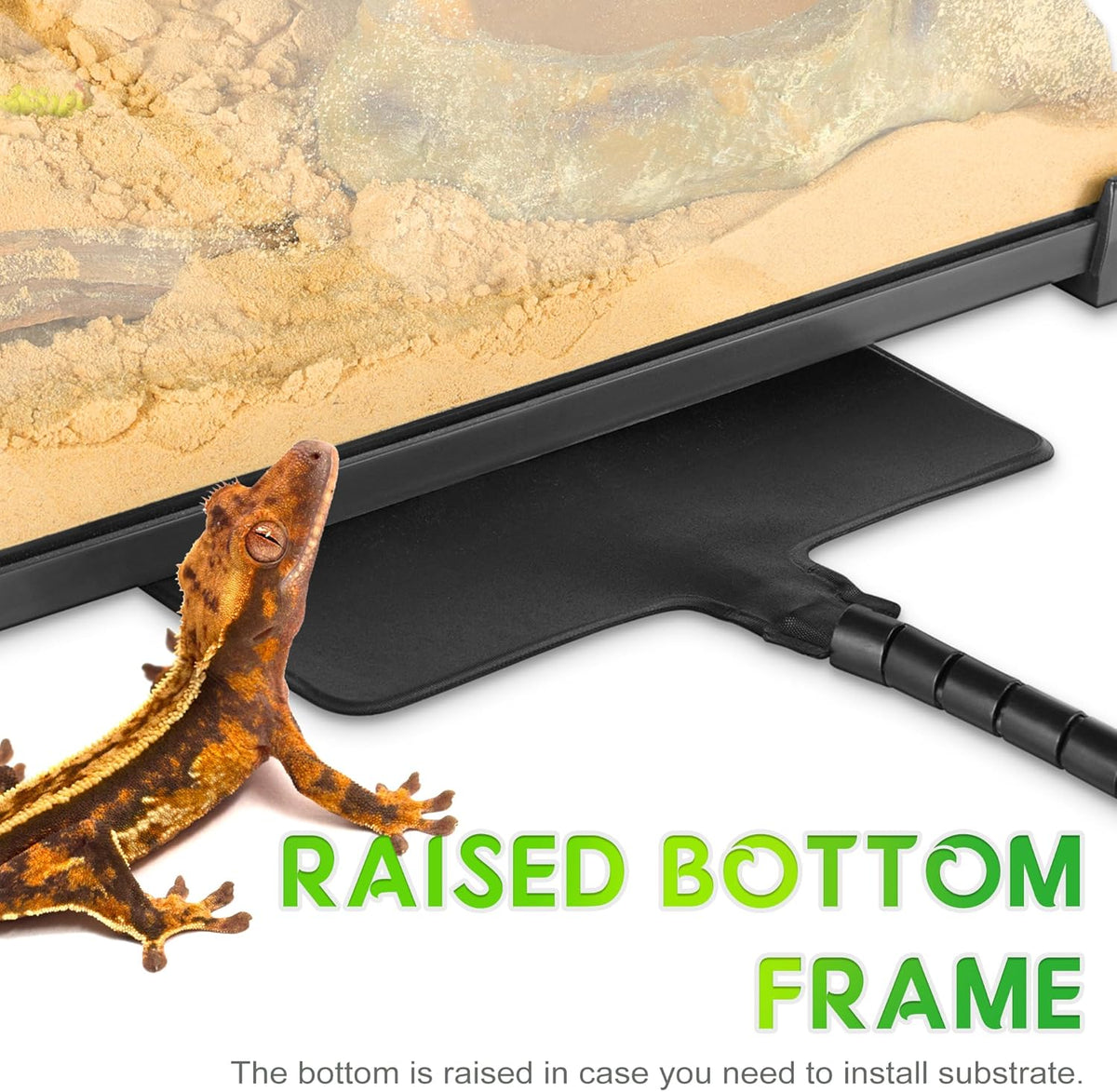 Mini Reptile Glass Terrarium 8"x8"x12" Durable Reptile Habitat Tank with Heat Resistant Aluminum