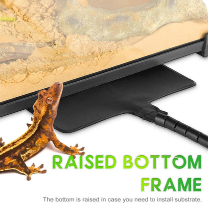 Mini Reptile Glass Terrarium 8"x8"x12" Durable Reptile Habitat Tank with Heat Resistant Aluminum