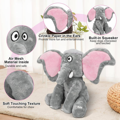 Plush Large Dog Toys with Squeaker and Crinkle Paper, Interactive Puppy Chew and Teeth Cleaning