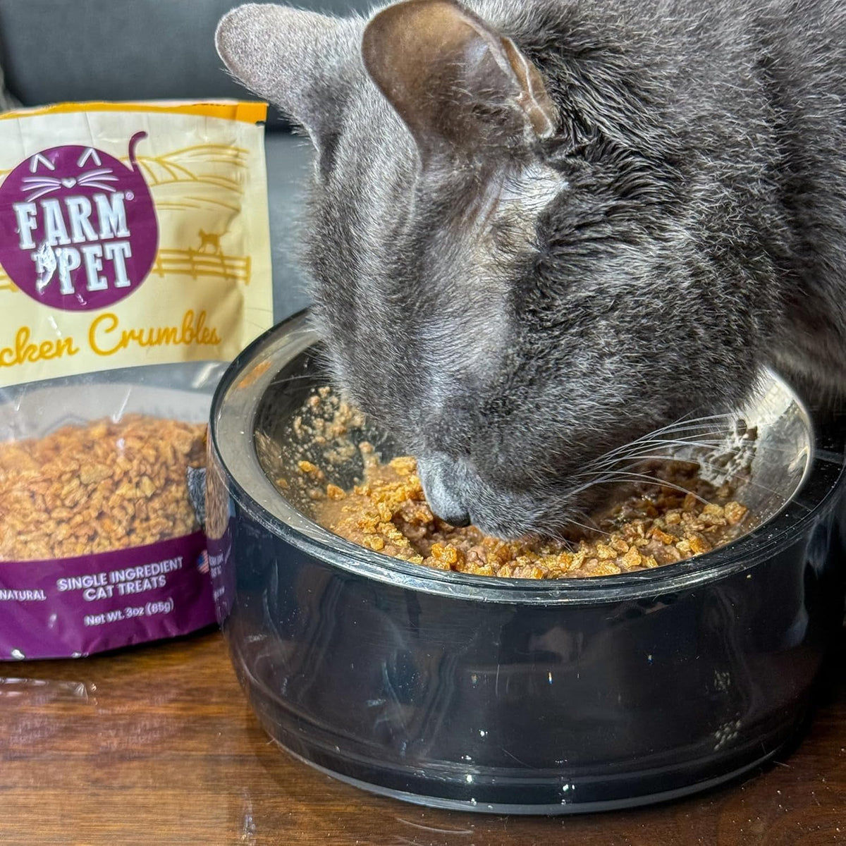 Farm To Pet - Cat Treat Crumbles - 3 oz Single Ingredient Chicken Treat and Snacks - Healthy for