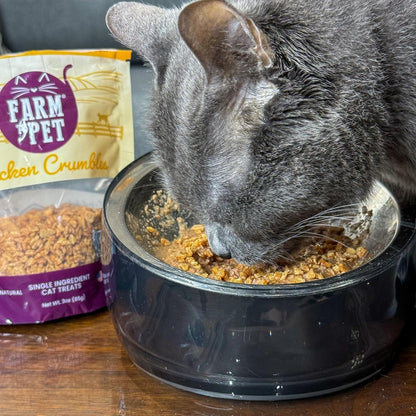 Farm To Pet - Cat Treat Crumbles - 3 oz Single Ingredient Chicken Treat and Snacks - Healthy for