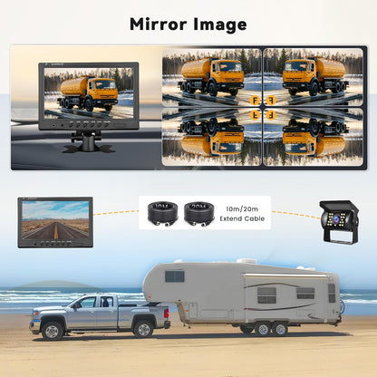Hikity Backup Camera with Monitor Kit, 9?˜â€?Car Rear View Monitor with Waterproof 18 IR LED Night