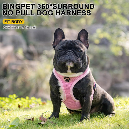 BINGPET No Pull Dog Harness,Soft Mesh Breathable All Weather Vest Harness,Safety Protection Design