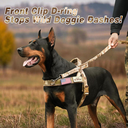 Forestpaw No Pull Dog Harness - Soft Flannel Padded Tactical Dog Vest Harness with Quick Release