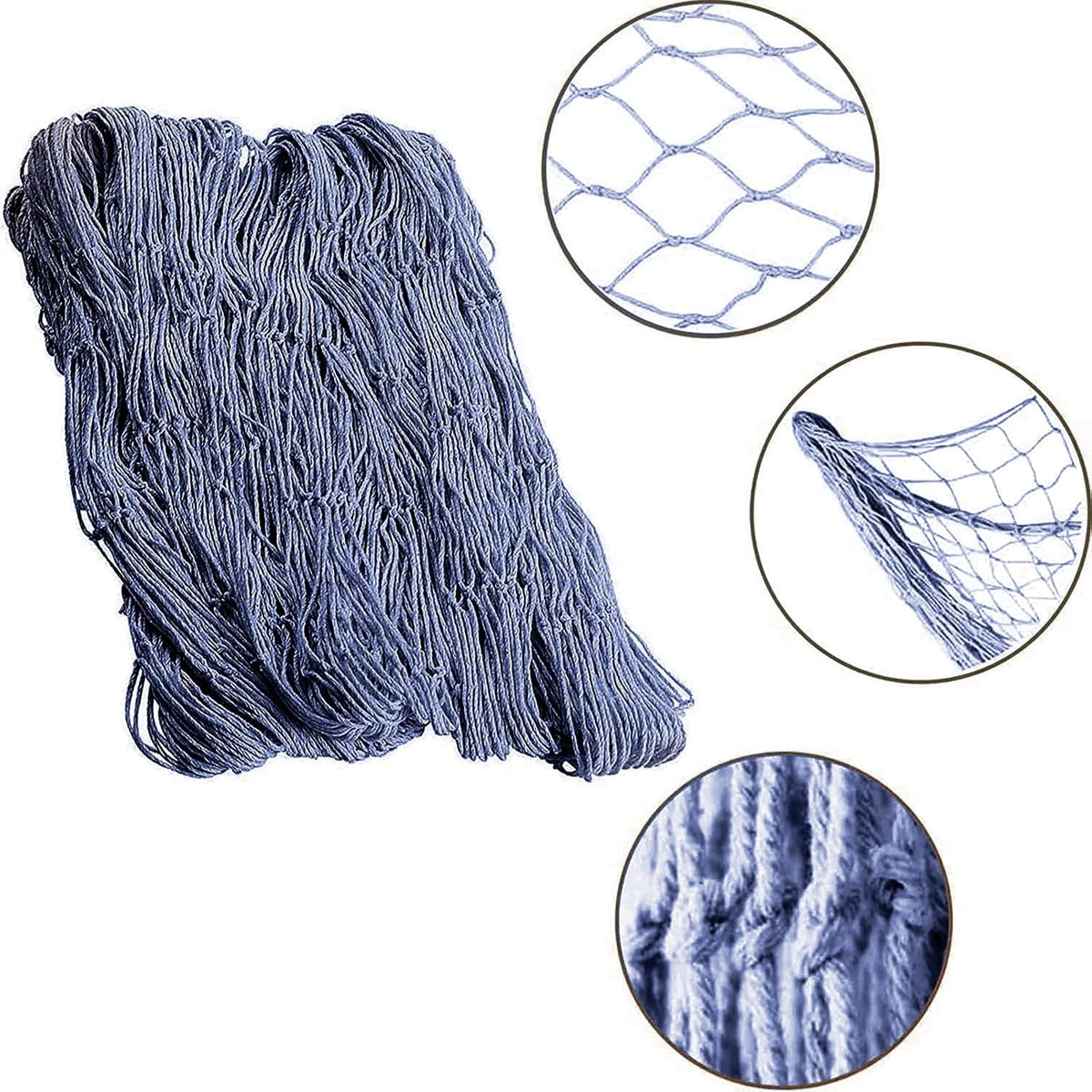 Rosoz Nature Fish Net Wall Decoration with Shells, Ocean Themed Wall Hangings Fishing Net Party