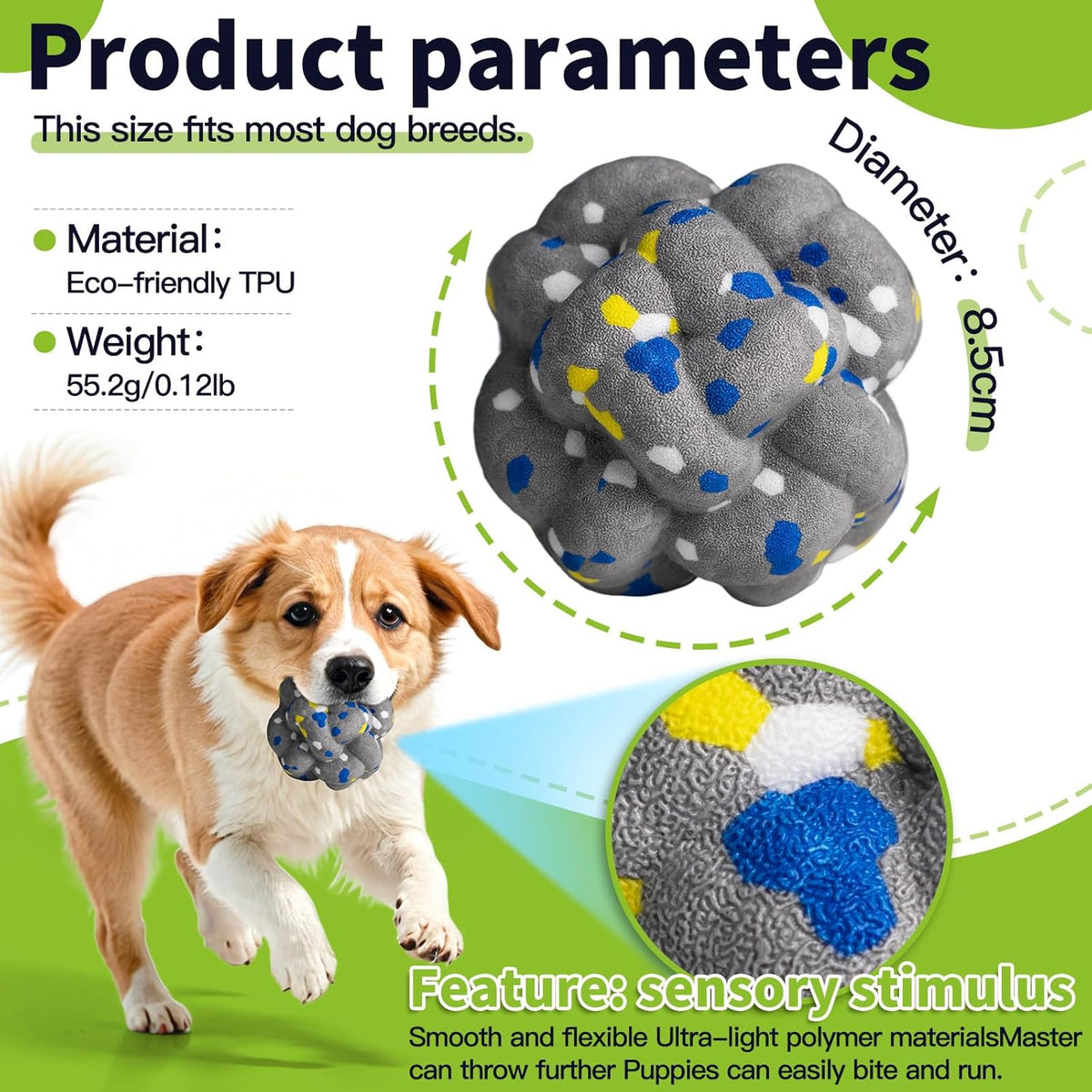 Upgrade Dog Balls Interactive Toys for Aggressive Chewers, Indestructible Tennis Durable Bouncy for