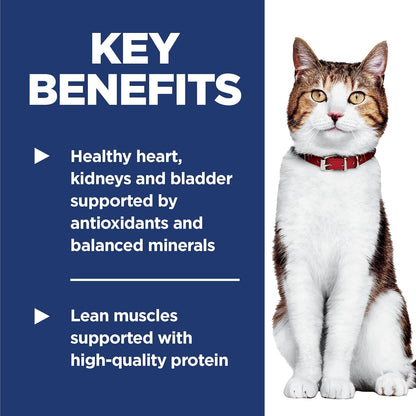 Hill's Science Diet Adult 7+, Senior Adult 7+ Premium Nutrition, Dry Cat Food, Chicken Recipe, 7 lb