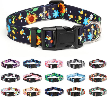 Mercano Adjustable Dog Collar - Special Design Patterns, Soft Nylon Comfortable Sturdy Pet Collar
