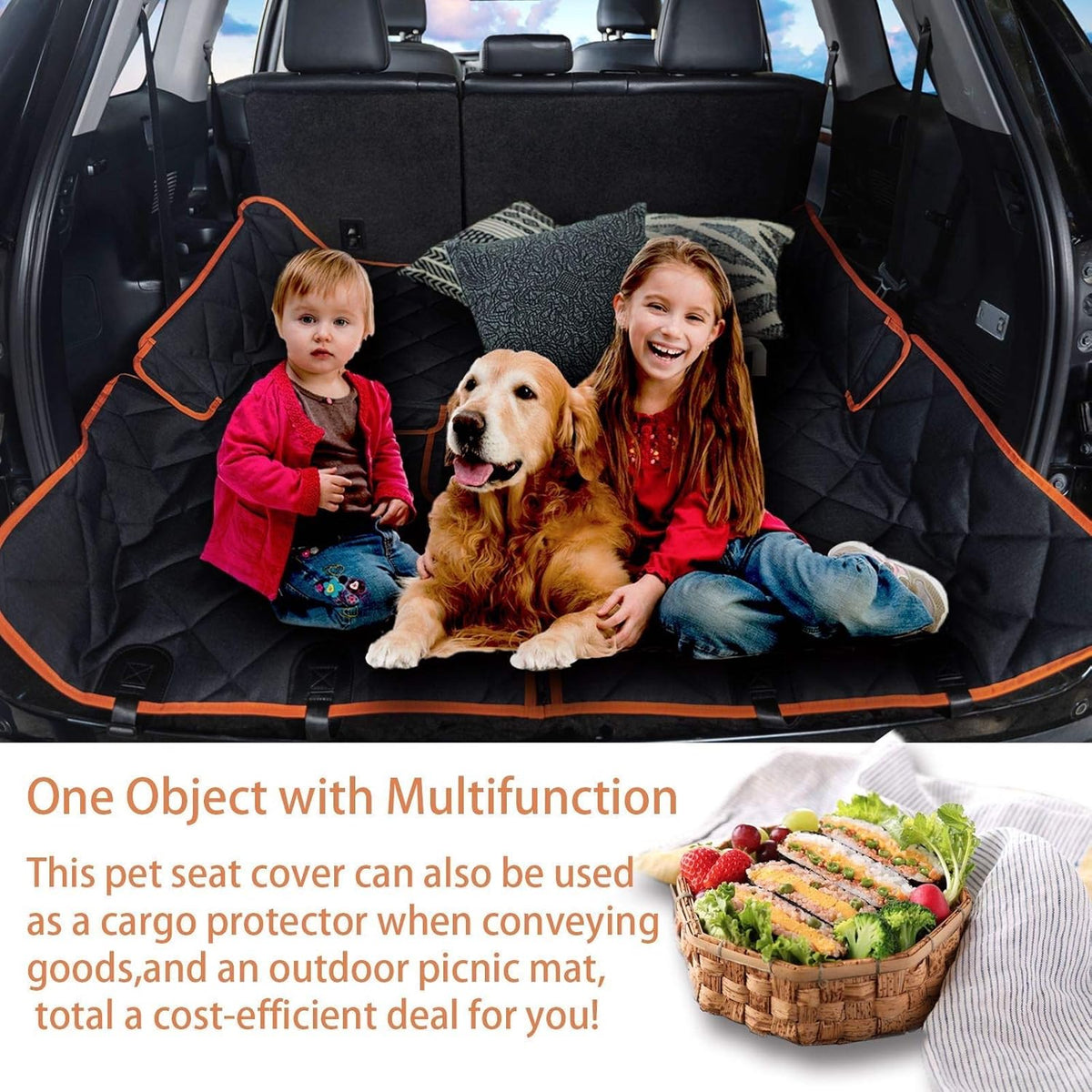 Car Seat Protector, 600D Heavy Duty Car Seat Cover for Dogs, Waterproof Dog Car Seat Cover for Back