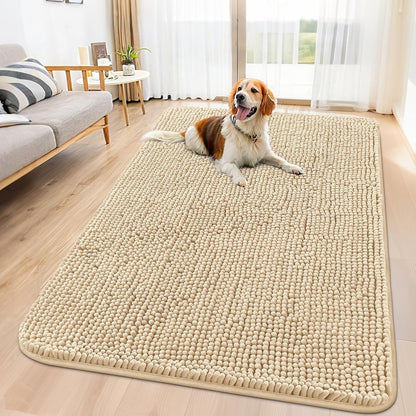 Smiry Dog Door Mat for Muddy Paws 59x35, Absorbs Moisture and Dirt Doormat, Non-Slip Washable Quick