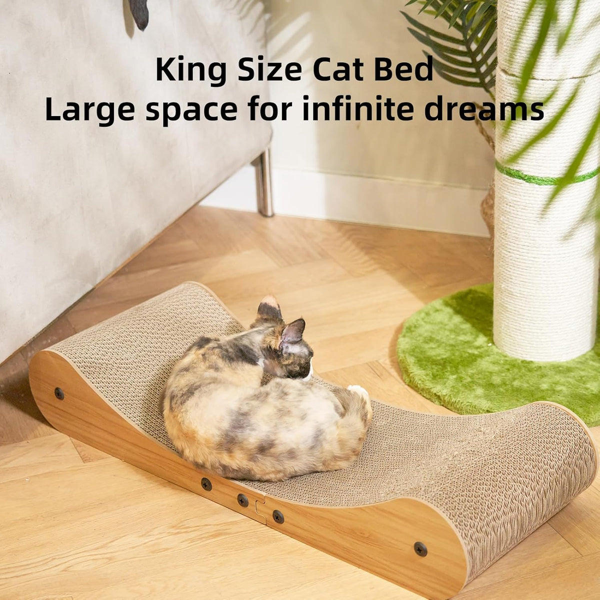 Nekosan Cat Scratcher Cardboard Bed, 27.5" Extra Large Cat Scratch Sofa Bed, Cat Scratcher Lounge