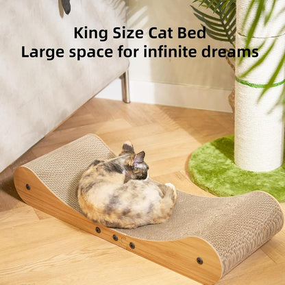 Nekosan Cat Scratcher Cardboard Bed, 27.5" Extra Large Cat Scratch Sofa Bed, Cat Scratcher Lounge