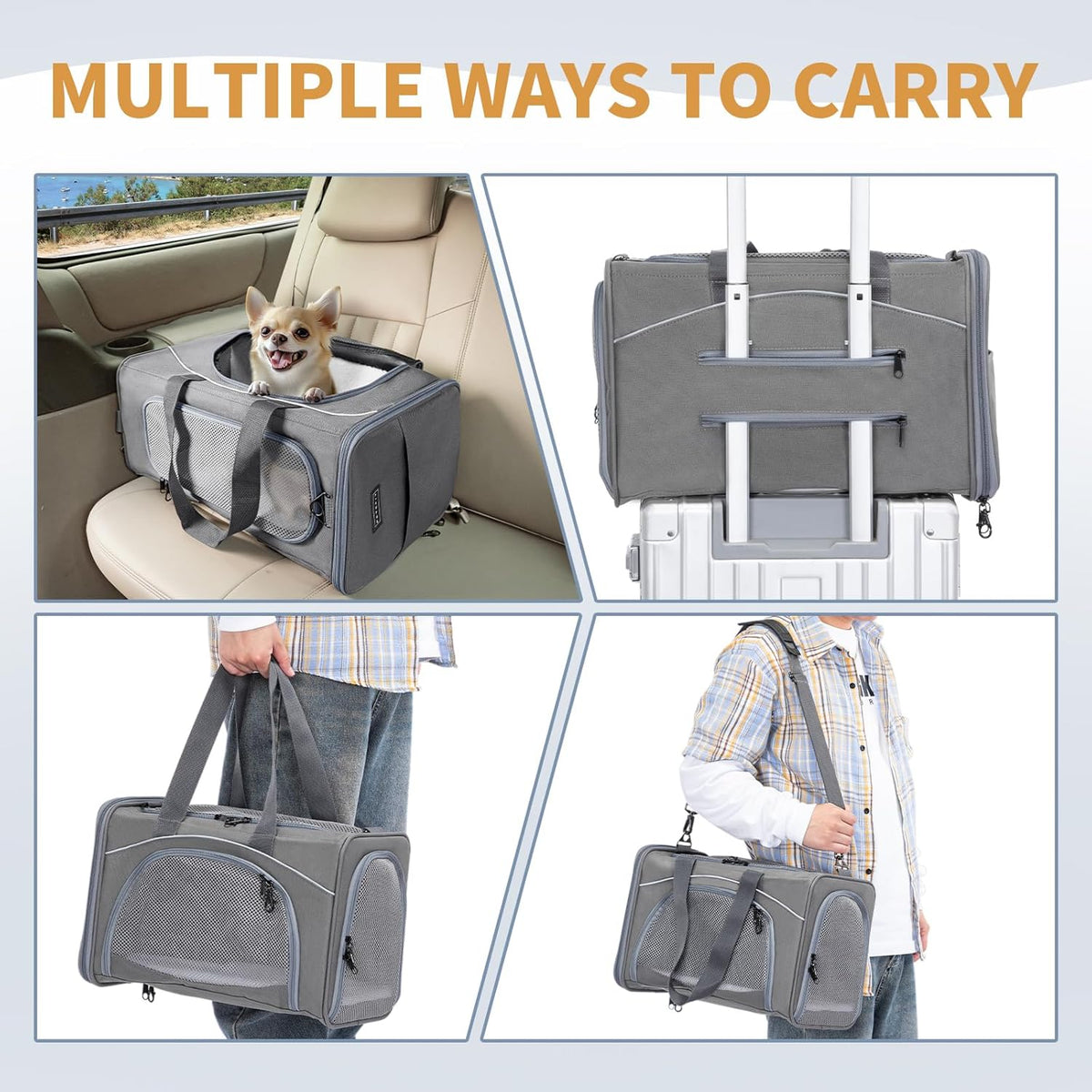 ‌Petsfit Airline Approved Pet Carrier for Small Dogs & Cats, 19x9x12 TSA Approved Carrier, with