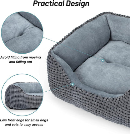 MIXJOY Dog Bed for Large Medium Small Dogs, Rectangle Washable Sleeping Puppy Bed, Orthopedic Pet