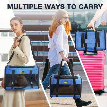 Dog Carriers for Small Dogs, Large Cat & Bunny, Foldable Soft-Sided Pet Travel Bag, up to 25lbs