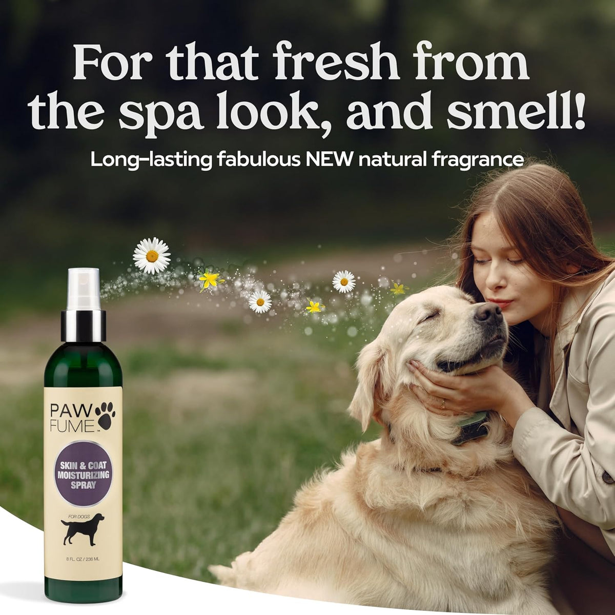 PAWFUME Skin & Coat Detangler Spray for Dogs, 4-Pack – Soothe Dry, Itchy Coats Quickly – Non-Toxic