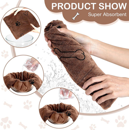 Chumia 8 Pcs Dog Towels for Drying Dogs Cats Pet Towels Bulk Puppy Microfiber Quick Drying Paw Bath