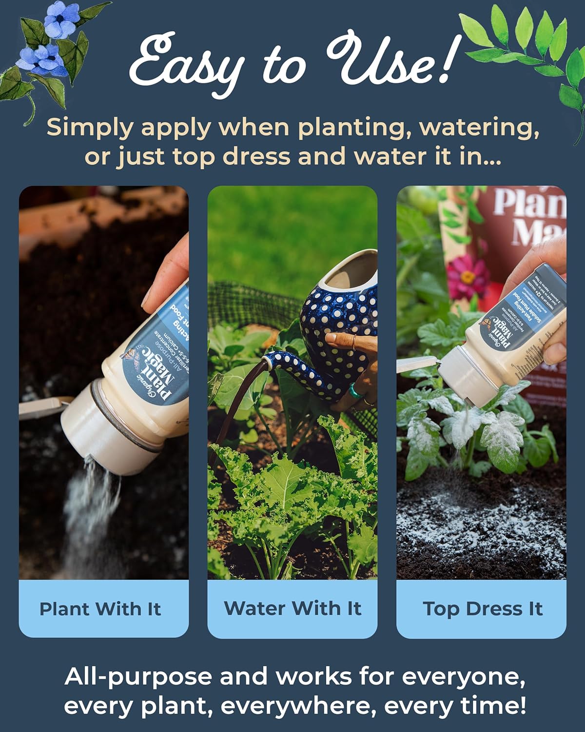 Organic Plant Magic - Truly Organic™ Easy to Use Soluble Plant Food Shaker: All-Purpose Fertilizer