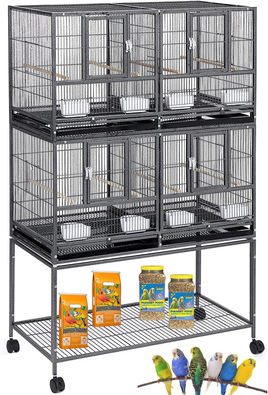 1/2/3-Combo Stacker Center Divided Breeder Breeding Bird Flight Double Rolling Cage Side Nesting