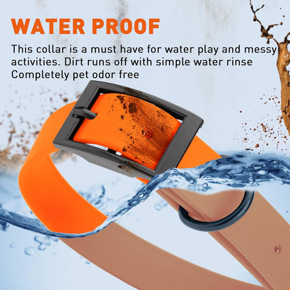 Dogline Biothane Waterproof Dog Collar Strong Coated Nylon Webbing with Black Hardware Odor- Proof